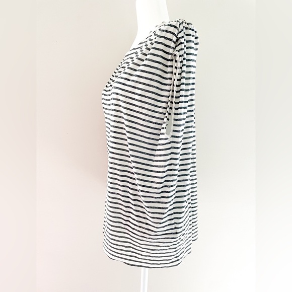 Allsaints Cotton Black And White Striped Sleeveless Top Size 0 Flowy Top - Picture 7 of 12